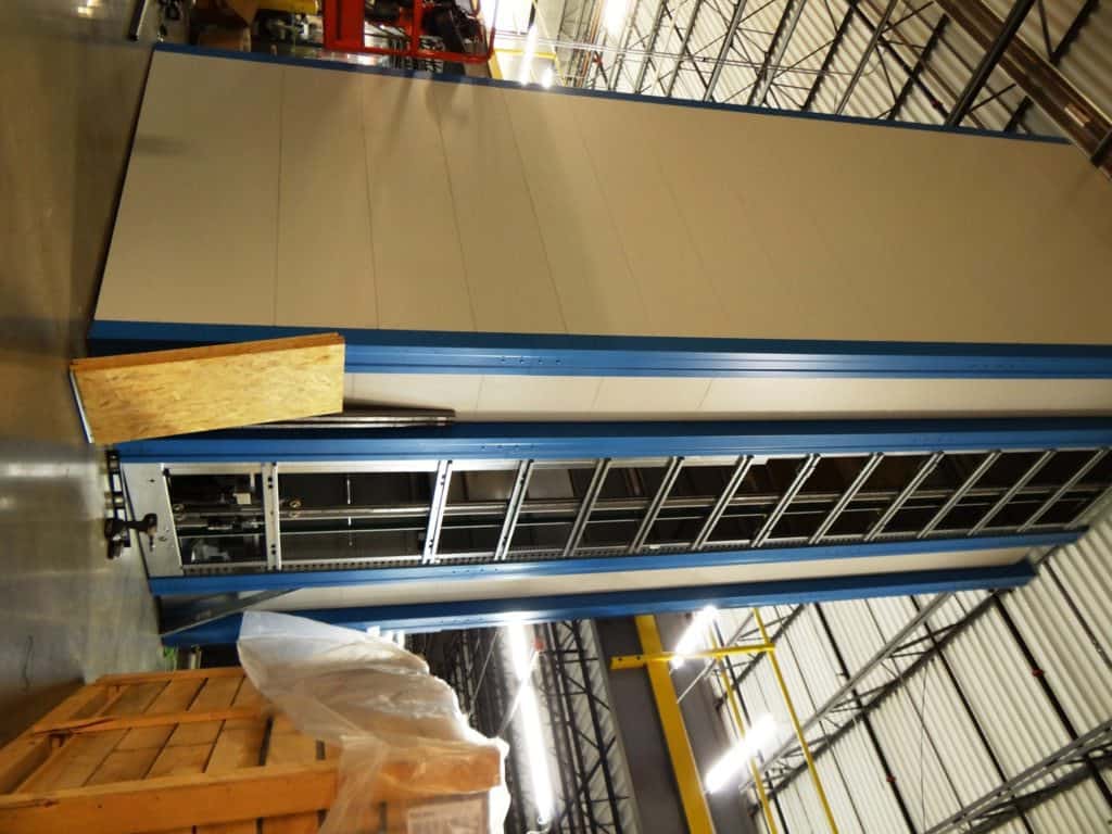 Vertical lift module being installed in RepairClinic.com warehouse